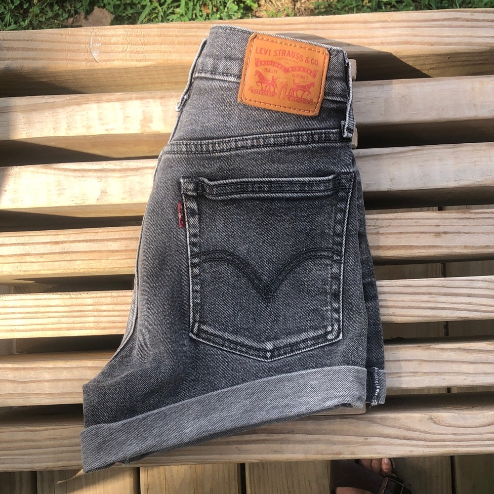Levi's light wash black Jean Shorts